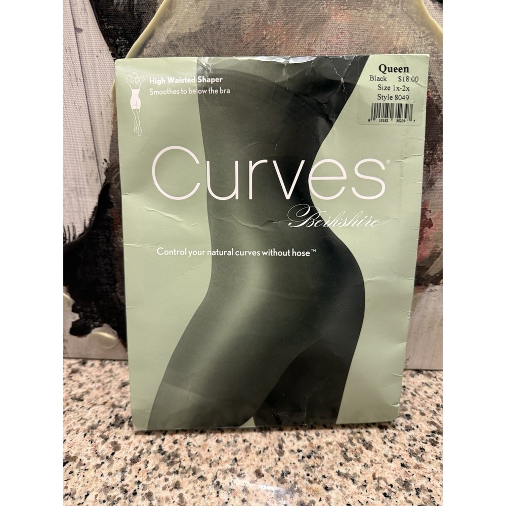 NEW! Berkshire Curves Shaper without Hose | Smoothes above Waist, Black Size 1-2